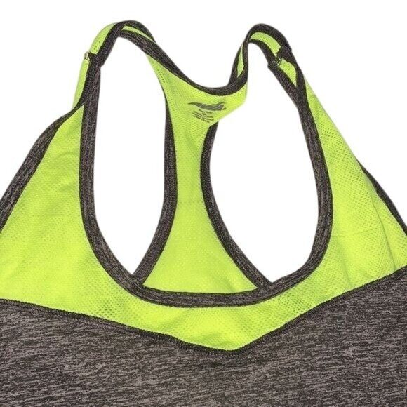 Avia Womens Racerback Gray & Neon Green Active Tank Top Size XL - Picture 3 of 8